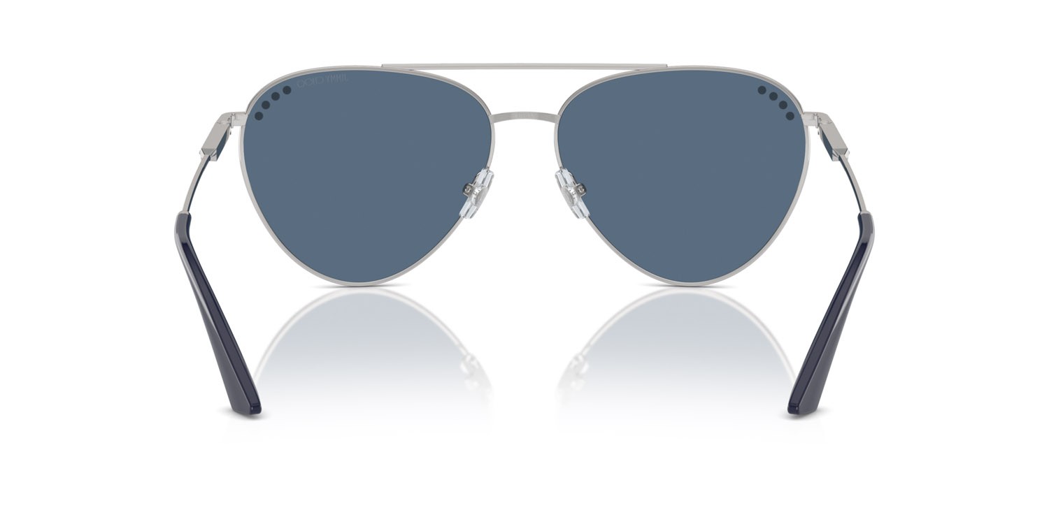 Occhiali da sole Jimmy Choo JC 4002B (301880) colore argento forma aviator lenti blu scuro