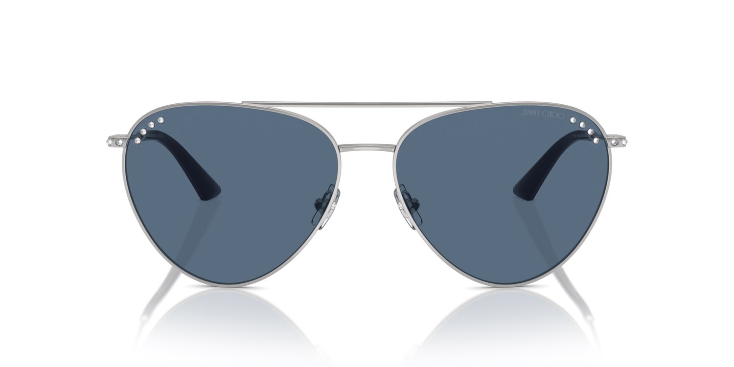 Occhiali da sole Jimmy Choo JC 4002B (301880) colore argento forma aviator lenti blu scuro
