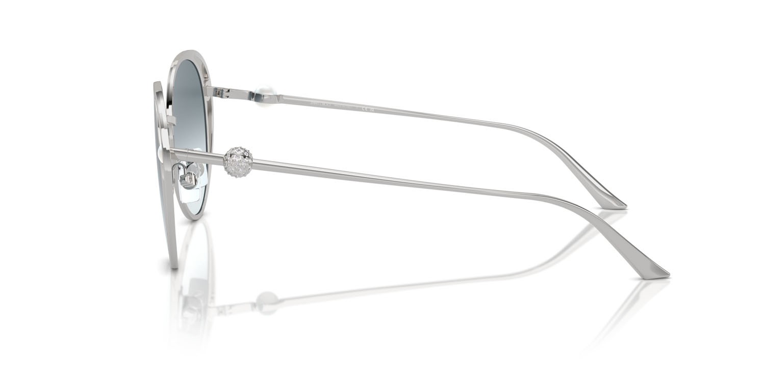 Occhiali da sole Jimmy Choo JC 4003HB (300219) colore argento forma ovale lenti blu sfumato
