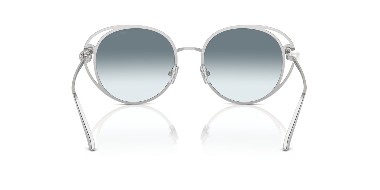 Occhiali da sole Jimmy Choo JC 4003HB (300219) colore argento forma ovale lenti blu sfumato