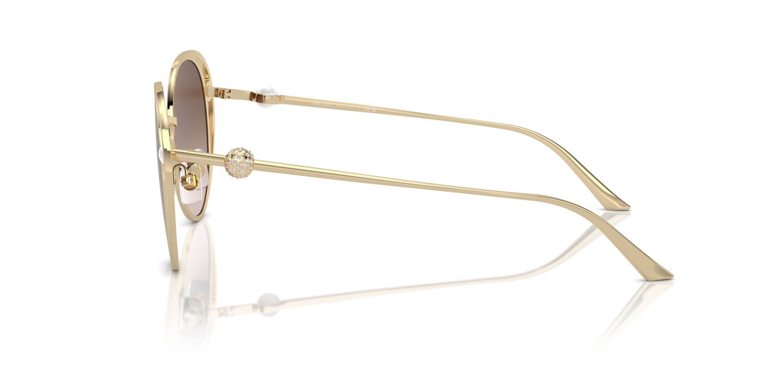 Sunglasses Jimmy Choo JC 4003HB (300613) color oro pallido shape oval lenses marrone sfumato