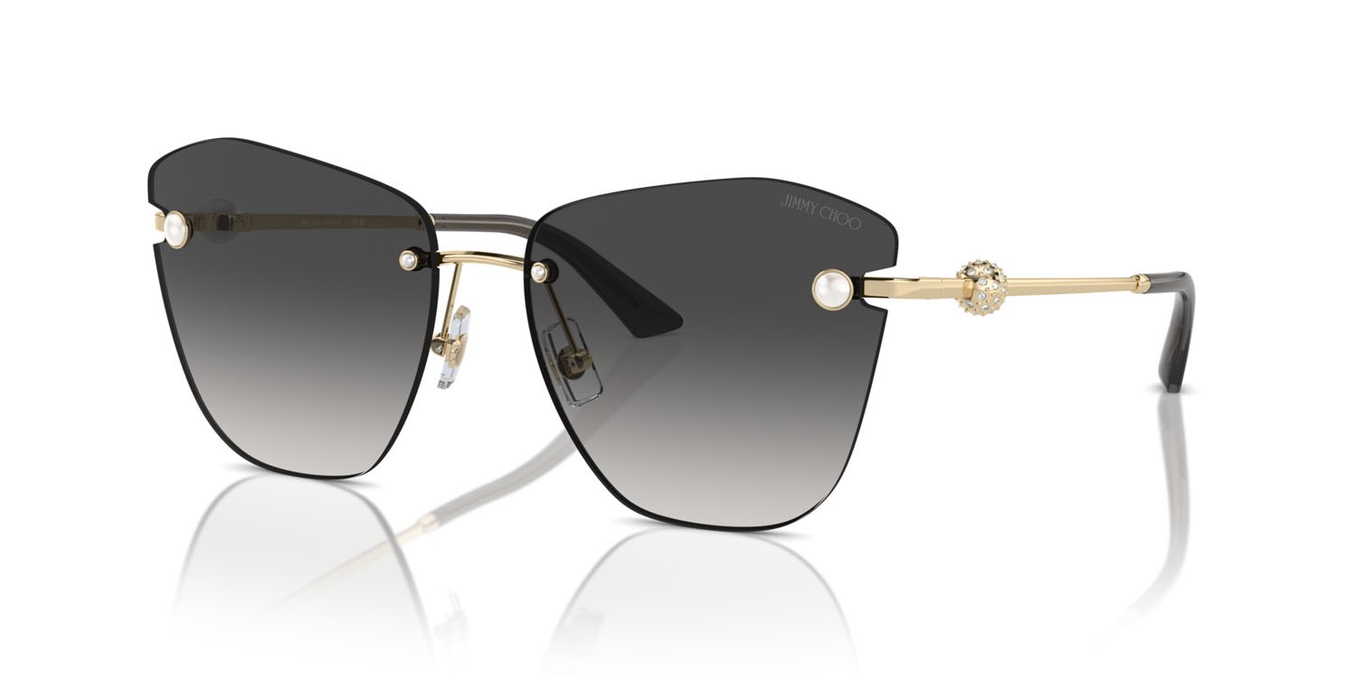 Occhiali da sole Jimmy Choo JC 4004HB (30068G) colore oro pallido forma farfalla lenti grigio sfumato