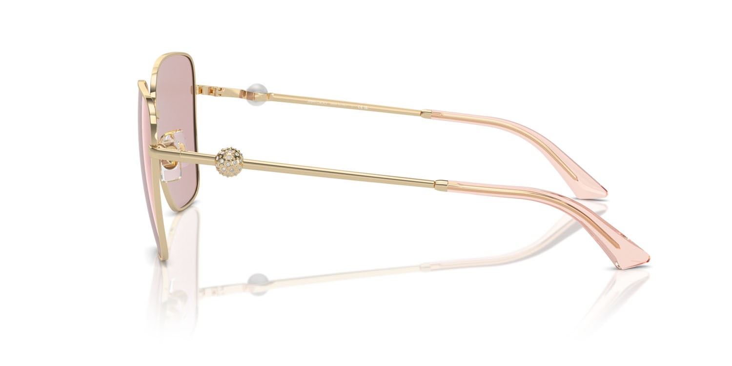 Occhiali da sole Jimmy Choo JC 4005HB (3006/5) colore oro pallido forma quadrato lenti rosa