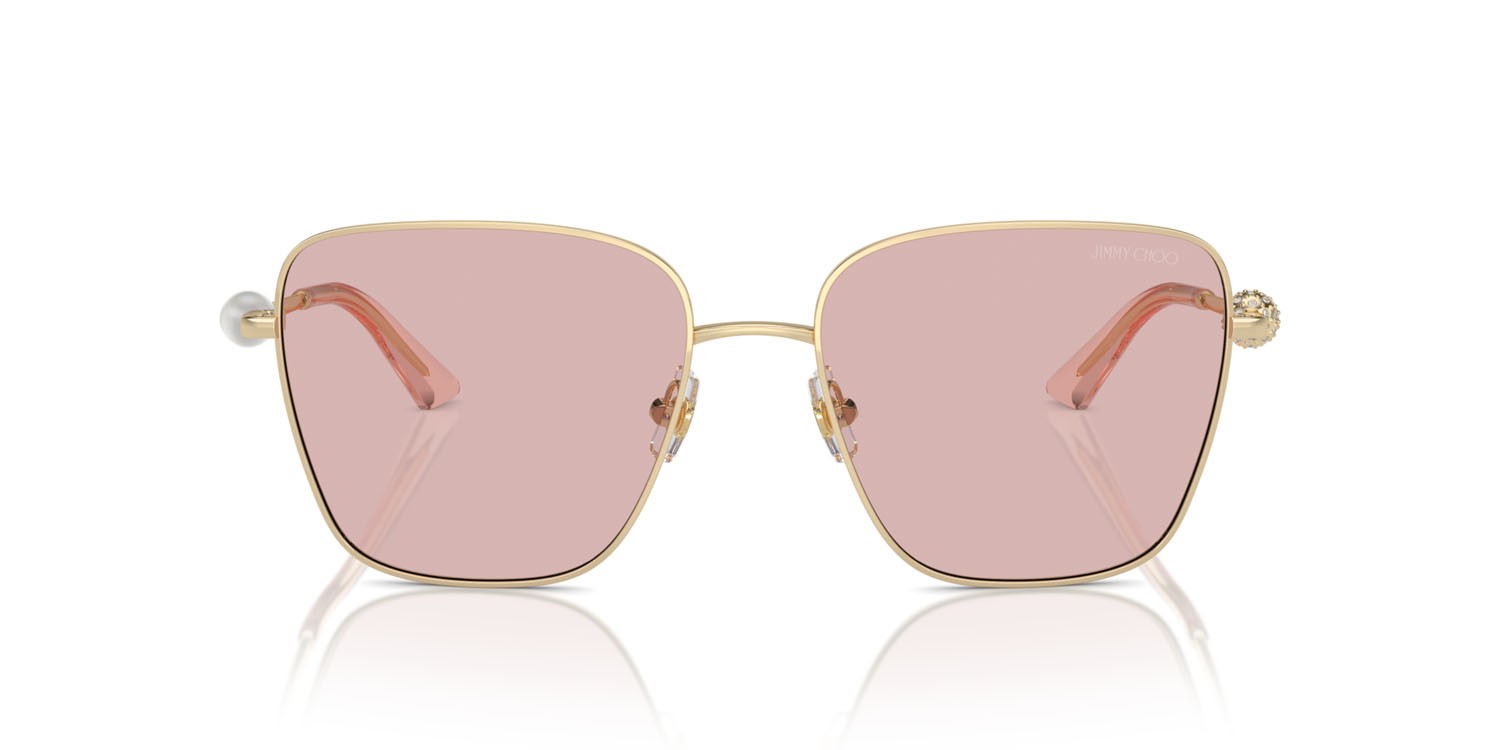 Occhiali da sole Jimmy Choo JC 4005HB (3006/5) colore oro pallido forma quadrato lenti rosa