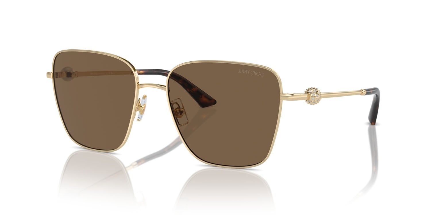 Occhiali da sole Jimmy Choo JC 4005HB (300673) colore oro pallido forma quadrato lenti marrone scuro