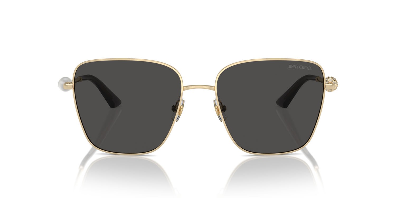 Occhiali da sole Jimmy Choo JC 4005HB (300687) colore oro pallido forma quadrato lenti grigio scuro