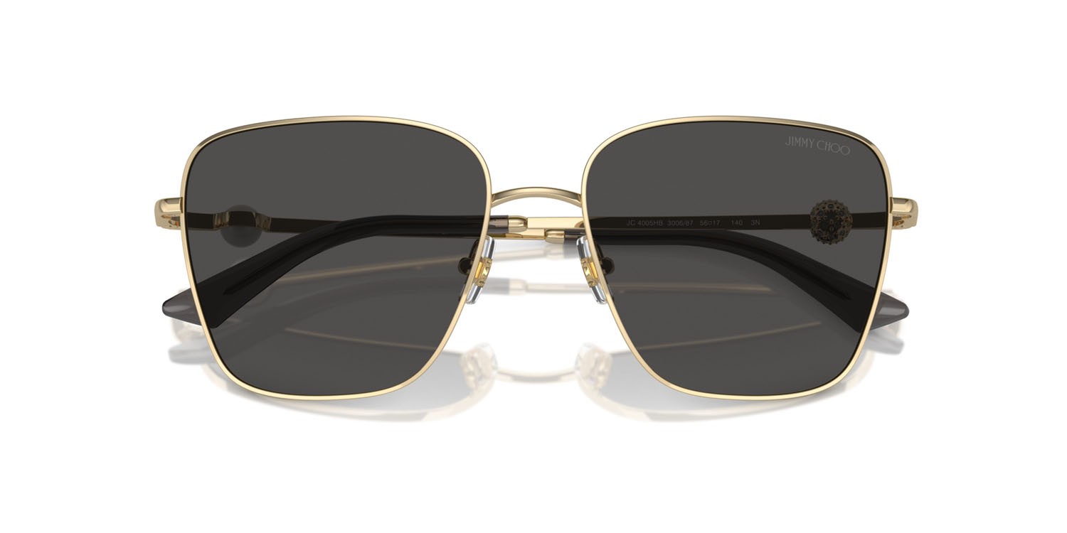 Occhiali da sole Jimmy Choo JC 4005HB (300687) colore oro pallido forma quadrato lenti grigio scuro