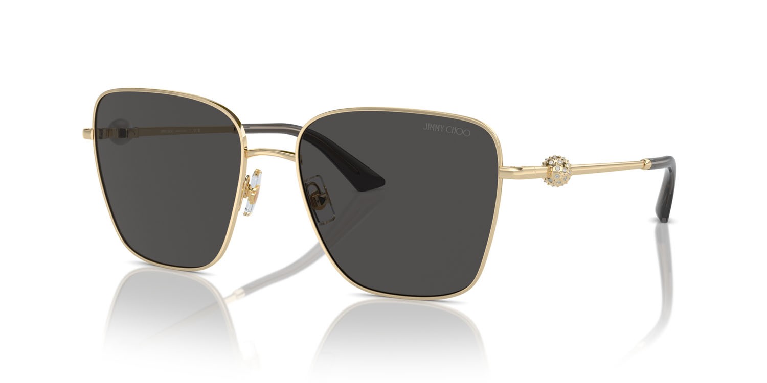 Occhiali da sole Jimmy Choo JC 4005HB (300687) colore oro pallido forma quadrato lenti grigio scuro