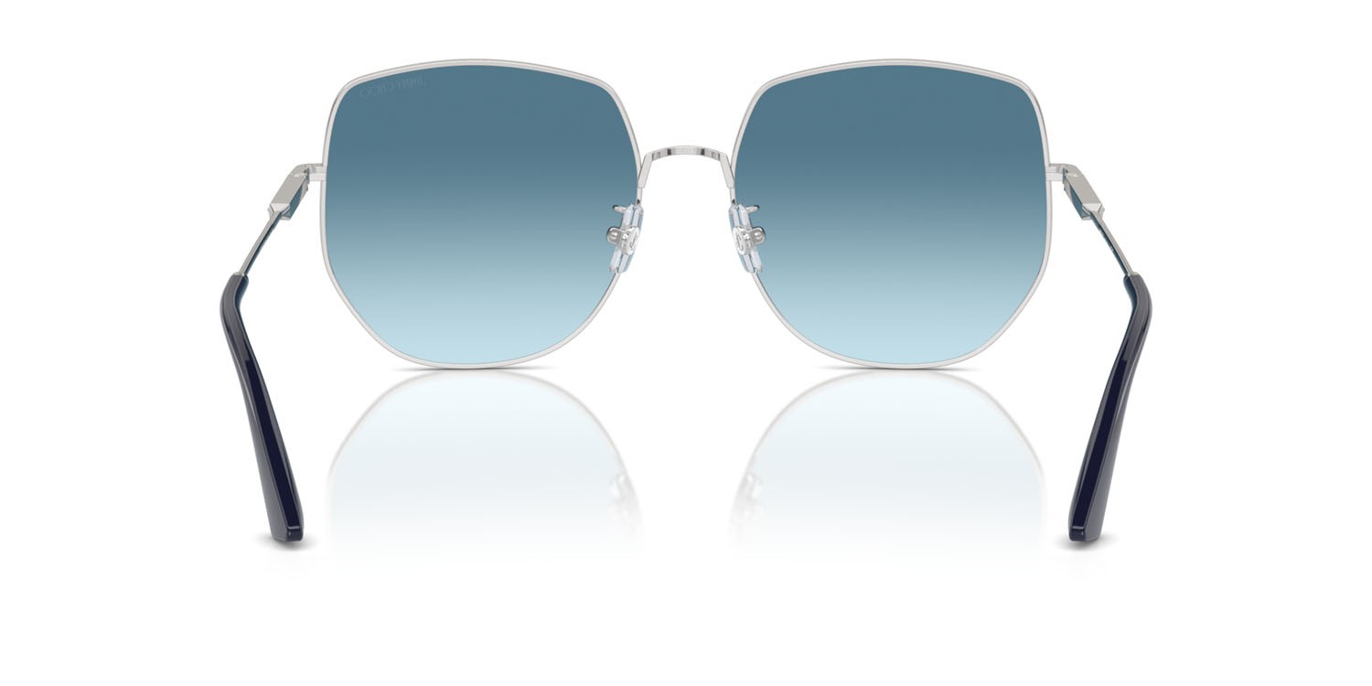 Occhiali da sole Jimmy Choo JC 4006BD (300219) colore argento forma pantos lenti blu sfumato