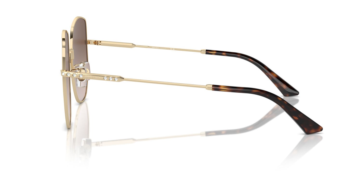 Occhiali da sole Jimmy Choo JC 4006BD (300613) colore oro pallido forma pantos lenti marrone sfumato