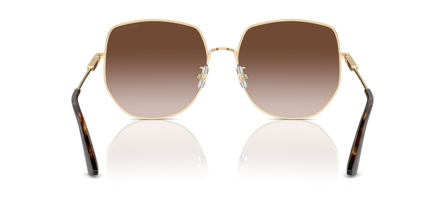 Occhiali da sole Jimmy Choo JC 4006BD (300613) colore oro pallido forma pantos lenti marrone sfumato