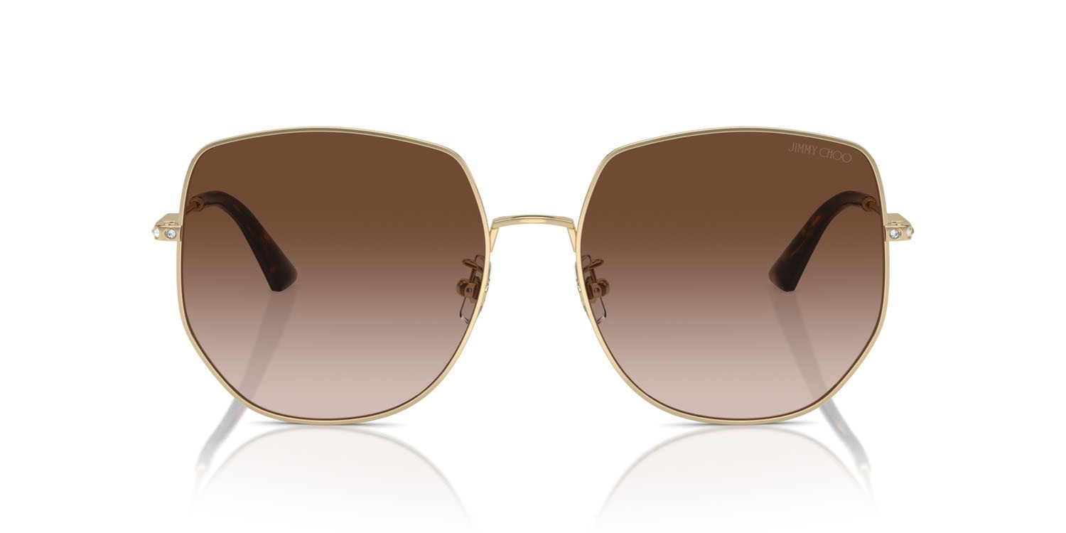 Occhiali da sole Jimmy Choo JC 4006BD (300613) colore oro pallido forma pantos lenti marrone sfumato