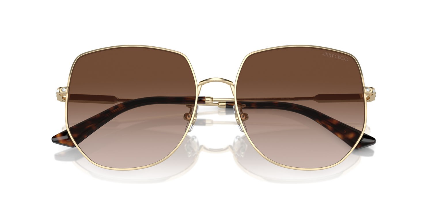 Occhiali da sole Jimmy Choo JC 4006BD (300613) colore oro pallido forma pantos lenti marrone sfumato