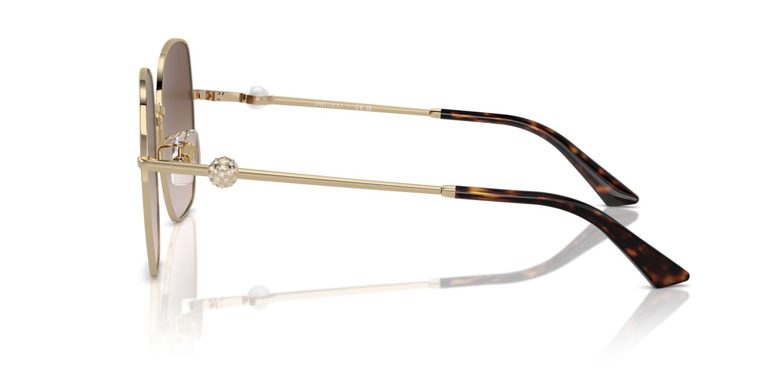 Occhiali da sole Jimmy Choo JC 4008HD (300613) colore oro pallido forma quadrato lenti marrone sfumato