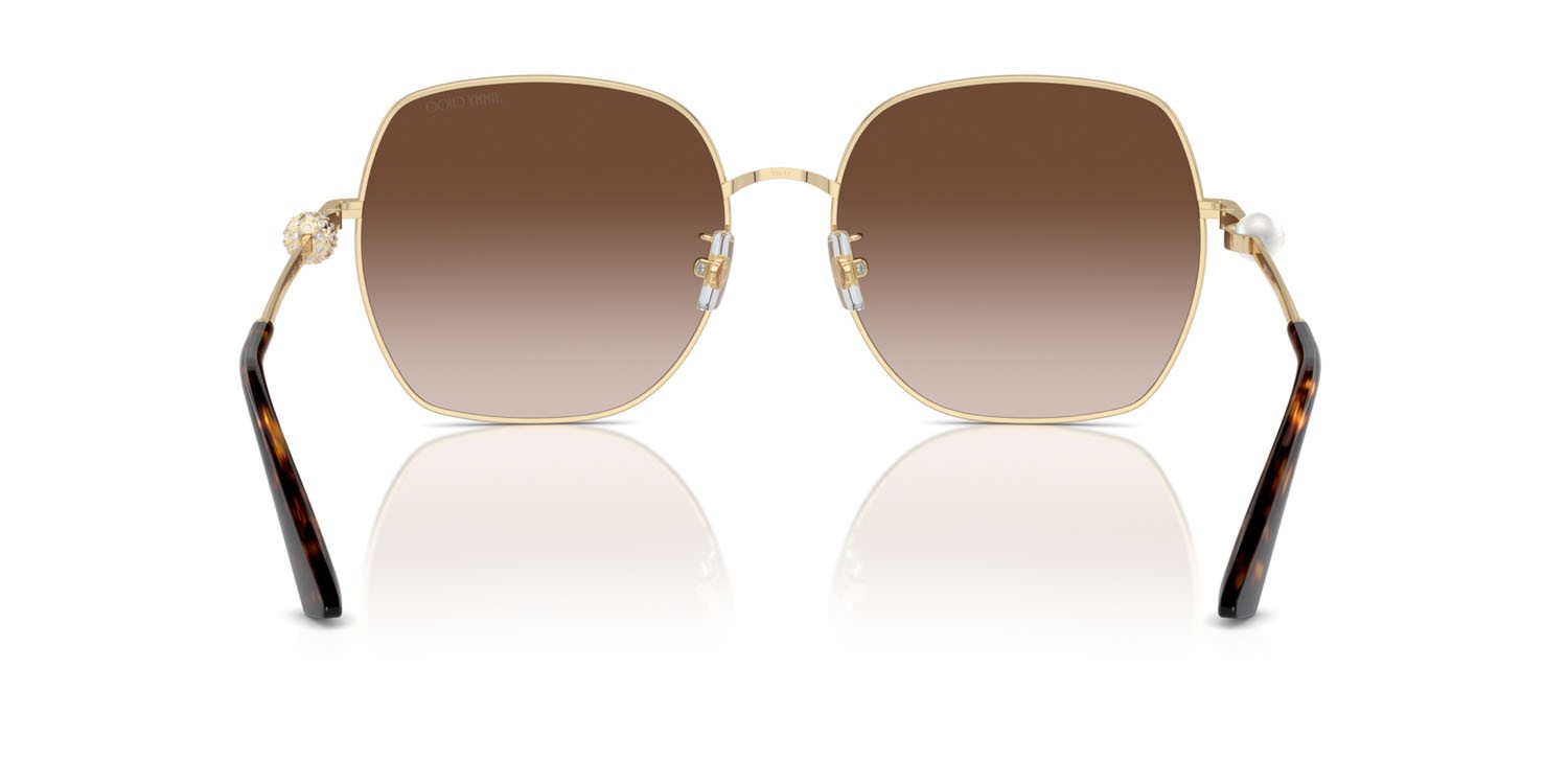 Occhiali da sole Jimmy Choo JC 4008HD (300613) colore oro pallido forma quadrato lenti marrone sfumato