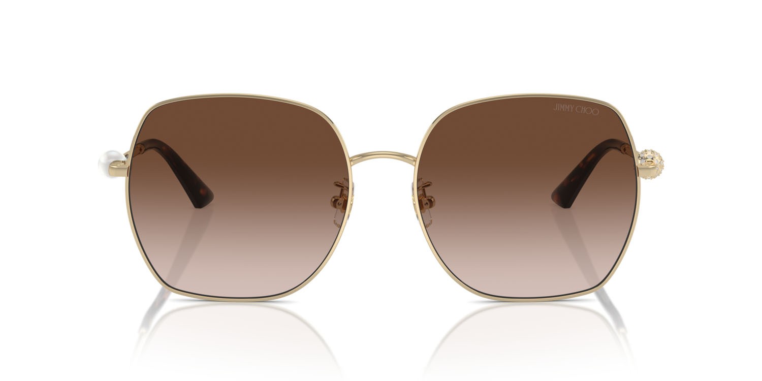Occhiali da sole Jimmy Choo JC 4008HD (300613) colore oro pallido forma quadrato lenti marrone sfumato