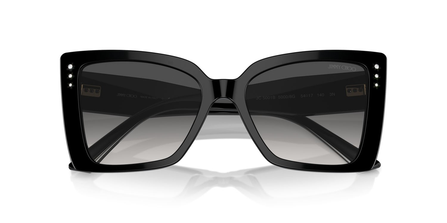 Occhiali da sole Jimmy Choo JC 5001B (50008G) colore nero forma farfalla lenti grigio sfumato