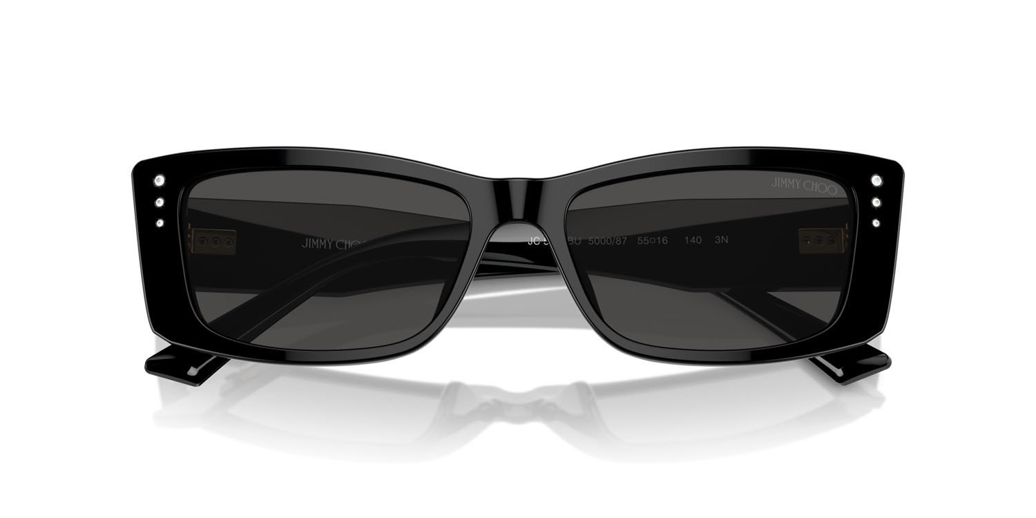 Occhiali da sole Jimmy Choo JC 5002BU (500087) colore nero forma quadrato lenti grigio scuro