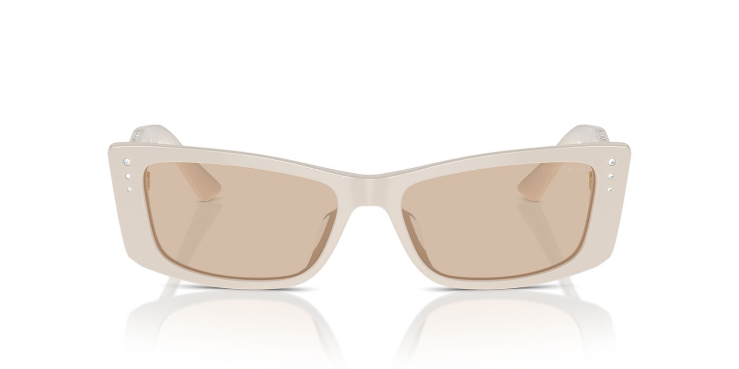 Sunglasses Jimmy Choo JC 5002BU (500893) color bianco shape square lenses marrone chiaro