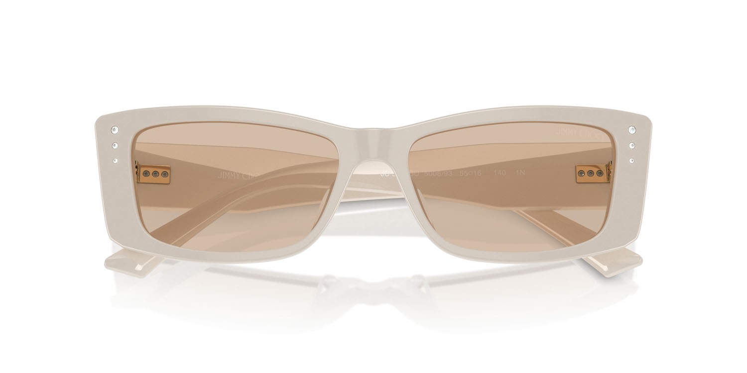 Sunglasses Jimmy Choo JC 5002BU (500893) color bianco shape square lenses marrone chiaro
