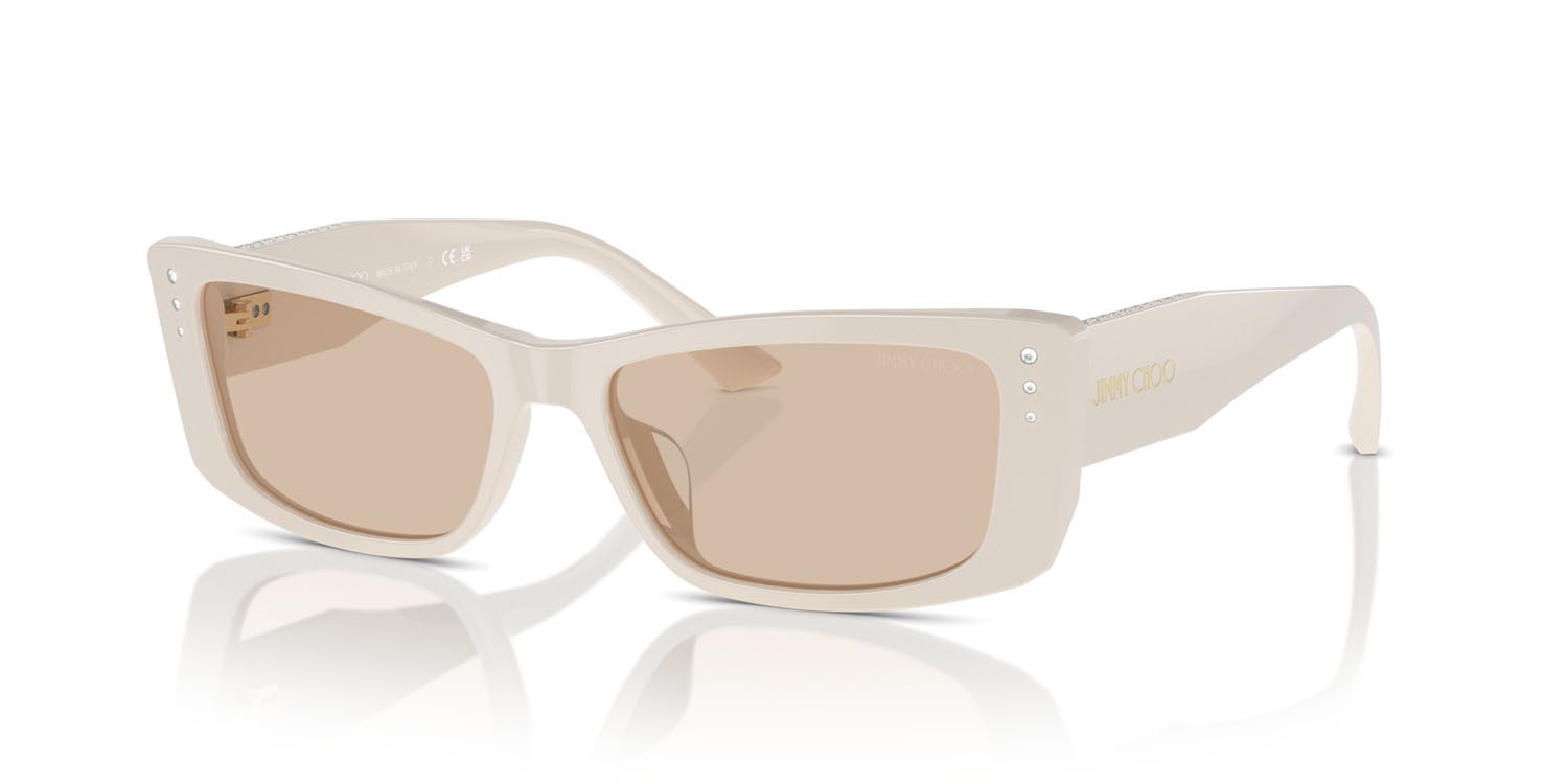 Sunglasses Jimmy Choo JC 5002BU (500893) color bianco shape square lenses marrone chiaro