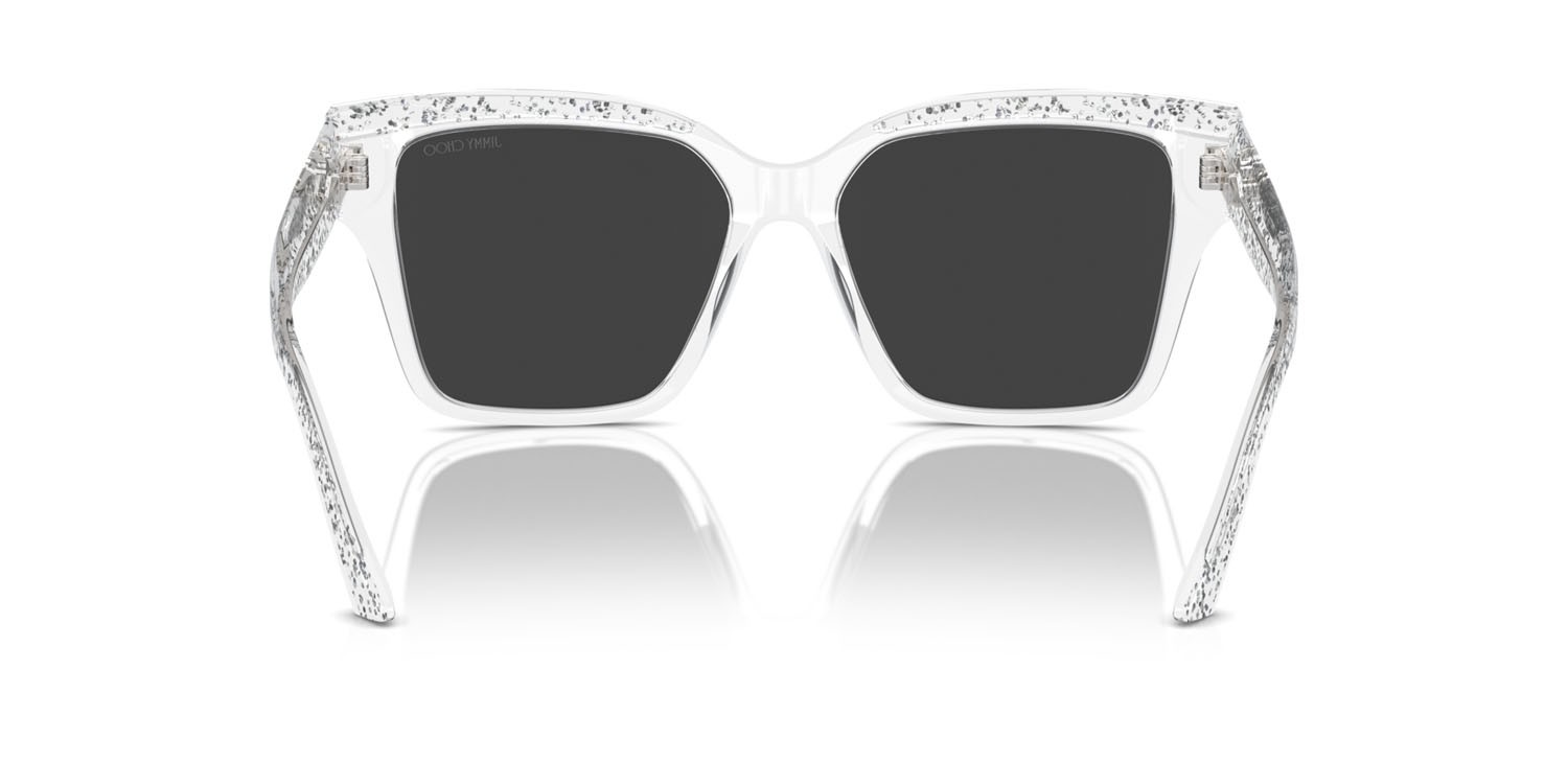 Occhiali da sole Jimmy Choo JC 5003 (50376G) colore cristallo glitterato forma quadrato lenti grigio argento specchiato