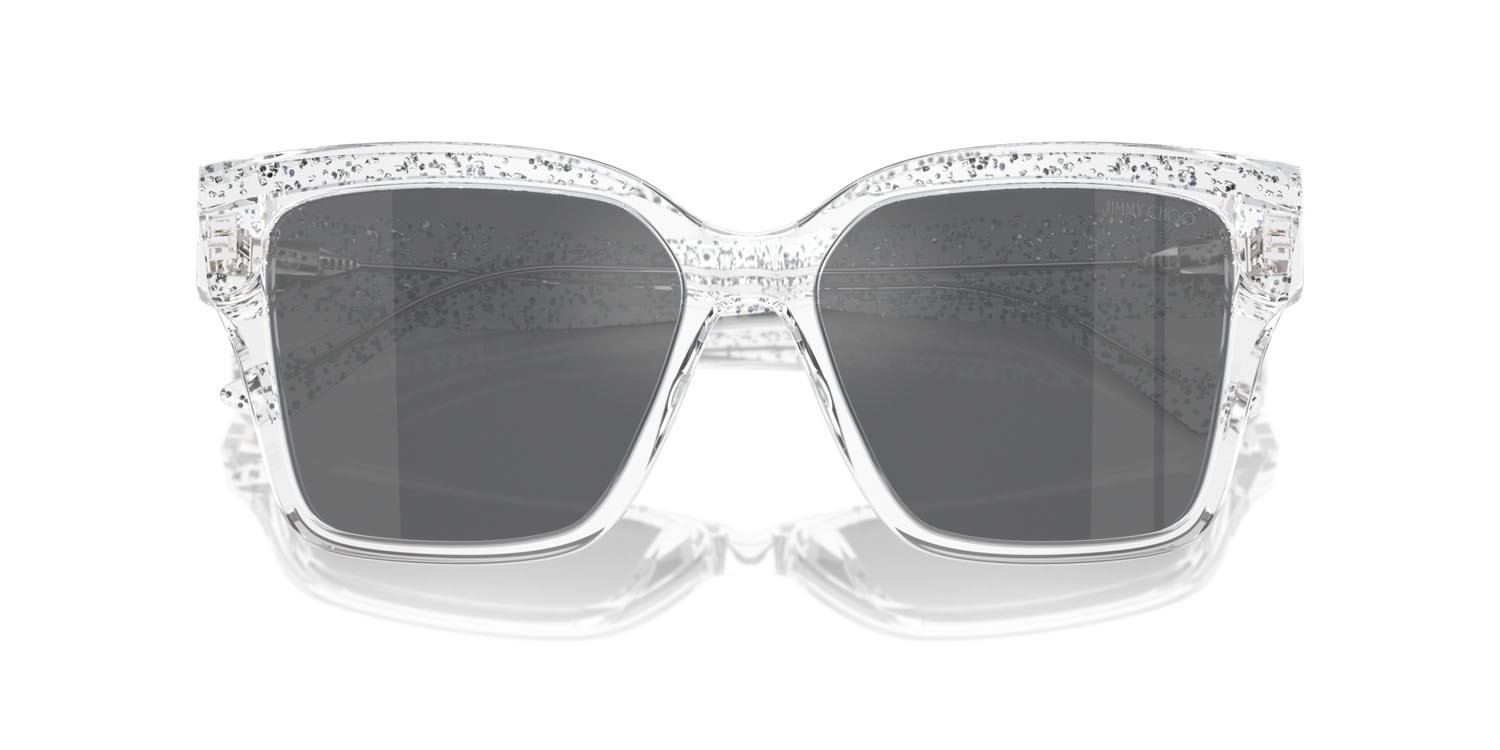 Occhiali da sole Jimmy Choo JC 5003 (50376G) colore cristallo glitterato forma quadrato lenti grigio argento specchiato