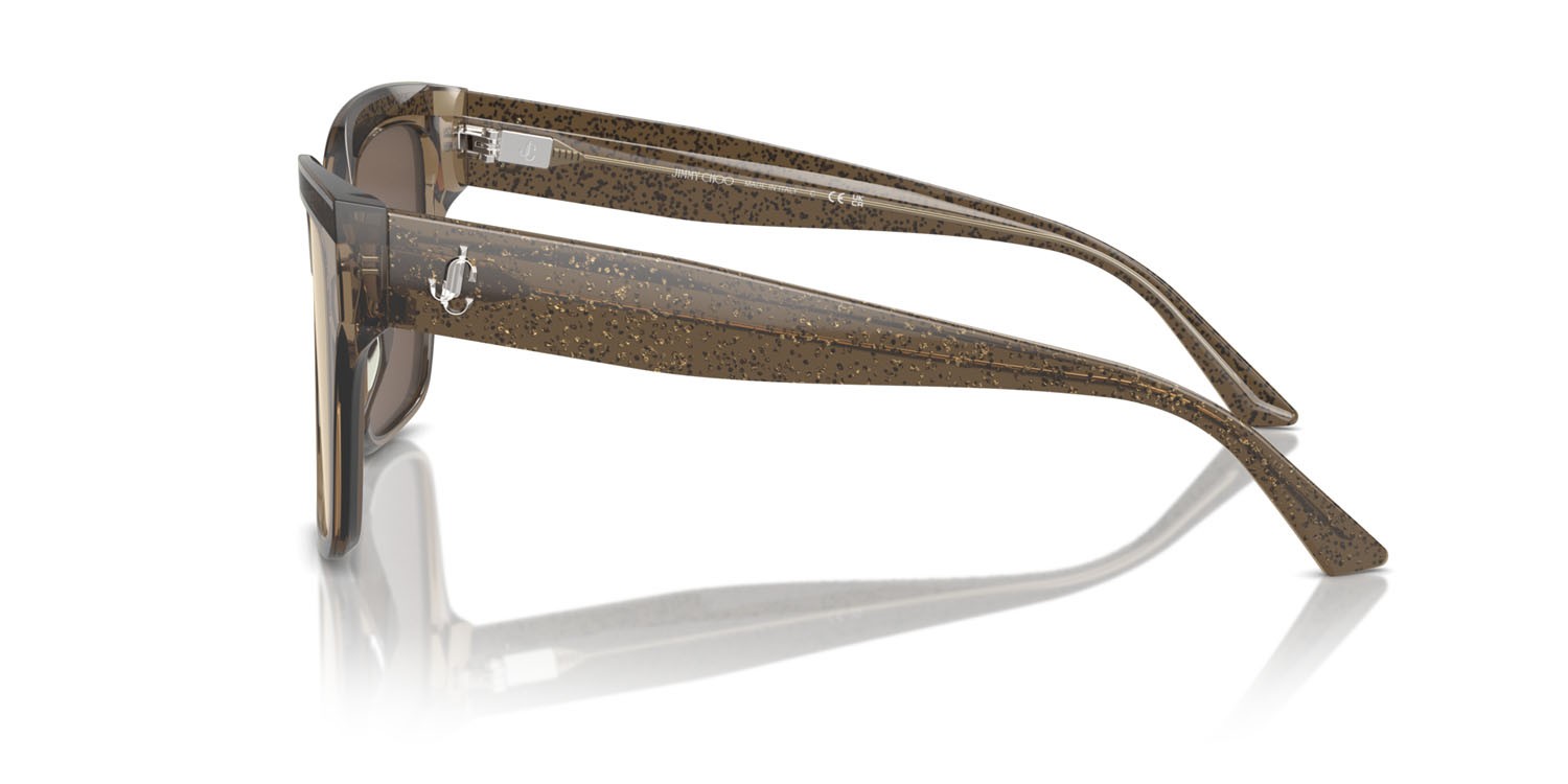 Occhiali da sole Jimmy Choo JC 5003 (50405A) colore transparent brown glitter forma quadrato lenti marrone chiaro specchiato oro