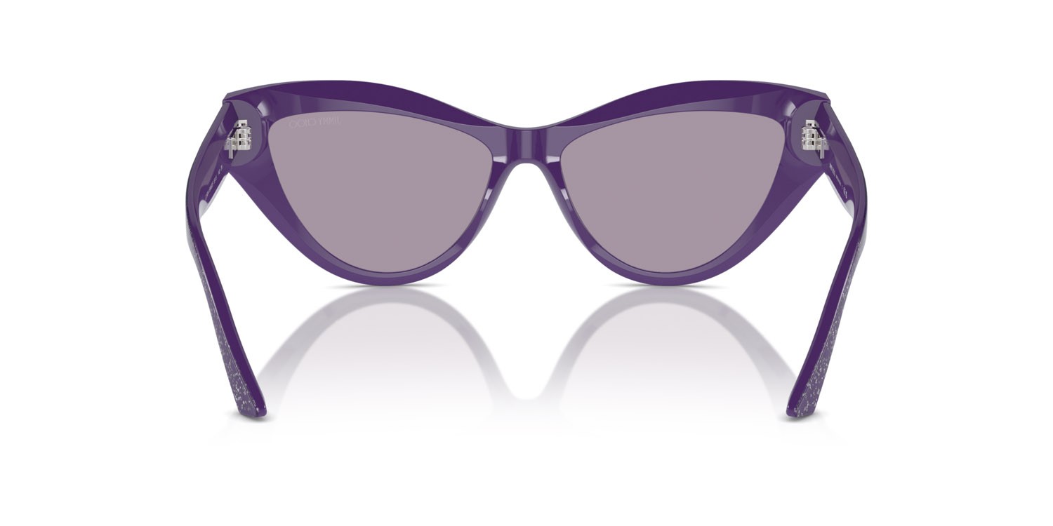 Occhiali da sole Jimmy Choo JC 5004 (50482S) colore violet gradient glitter forma cat eye lenti specchiata viola