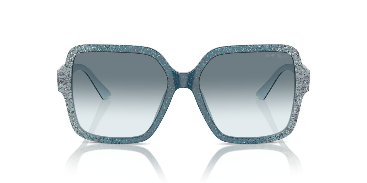 Sunglasses Jimmy Choo JC 5005 (504319) color blue gradient glitter shape square lenses blu sfumato