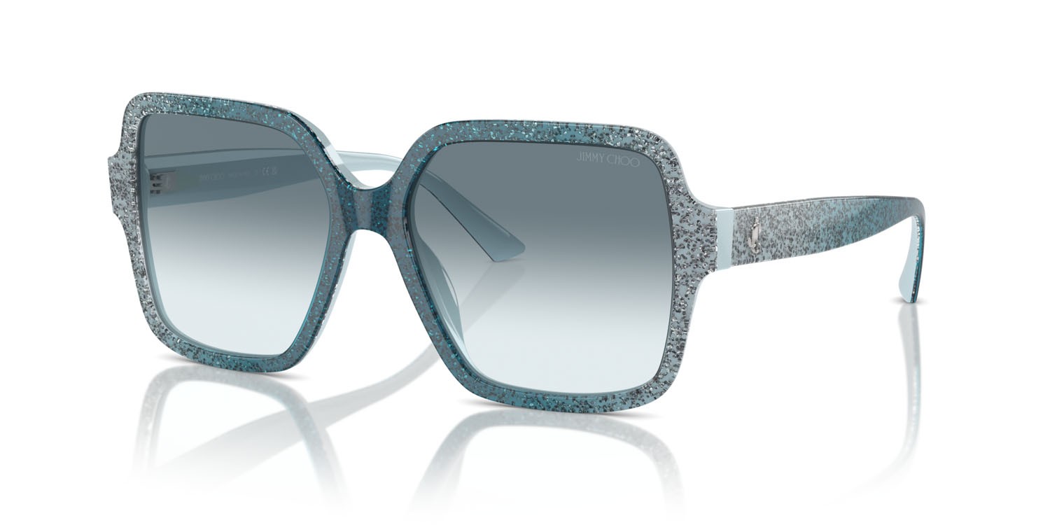 Sunglasses Jimmy Choo JC 5005 (504319) color blue gradient glitter shape square lenses blu sfumato