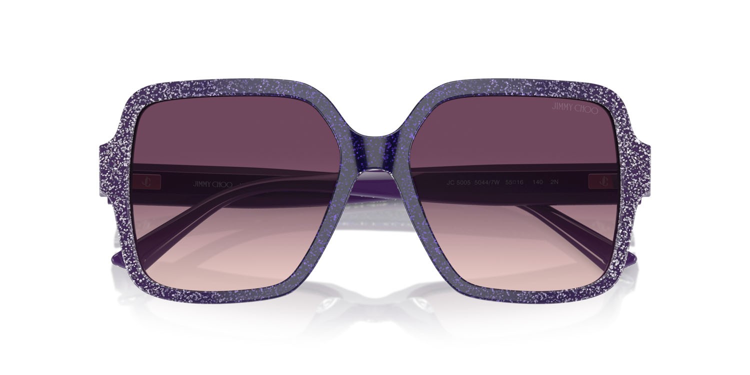 Sunglasses Jimmy Choo JC 5005 (50447W) color violet gradient glitter shape square lenses rosa sfumato viola