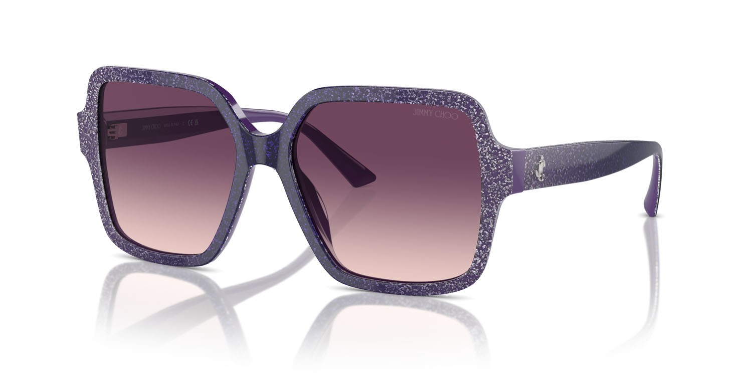 Sunglasses Jimmy Choo JC 5005 (50447W) color violet gradient glitter shape square lenses rosa sfumato viola