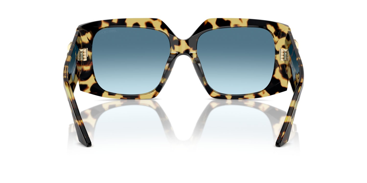 Sunglasses Jimmy Choo JC 5006U (500419) color havana giallo shape butterfly lenses blu sfumato