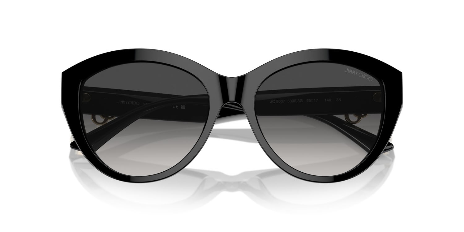 Occhiali da sole Jimmy Choo JC 5007 (50008G) colore nero forma pantos lenti grigio sfumato