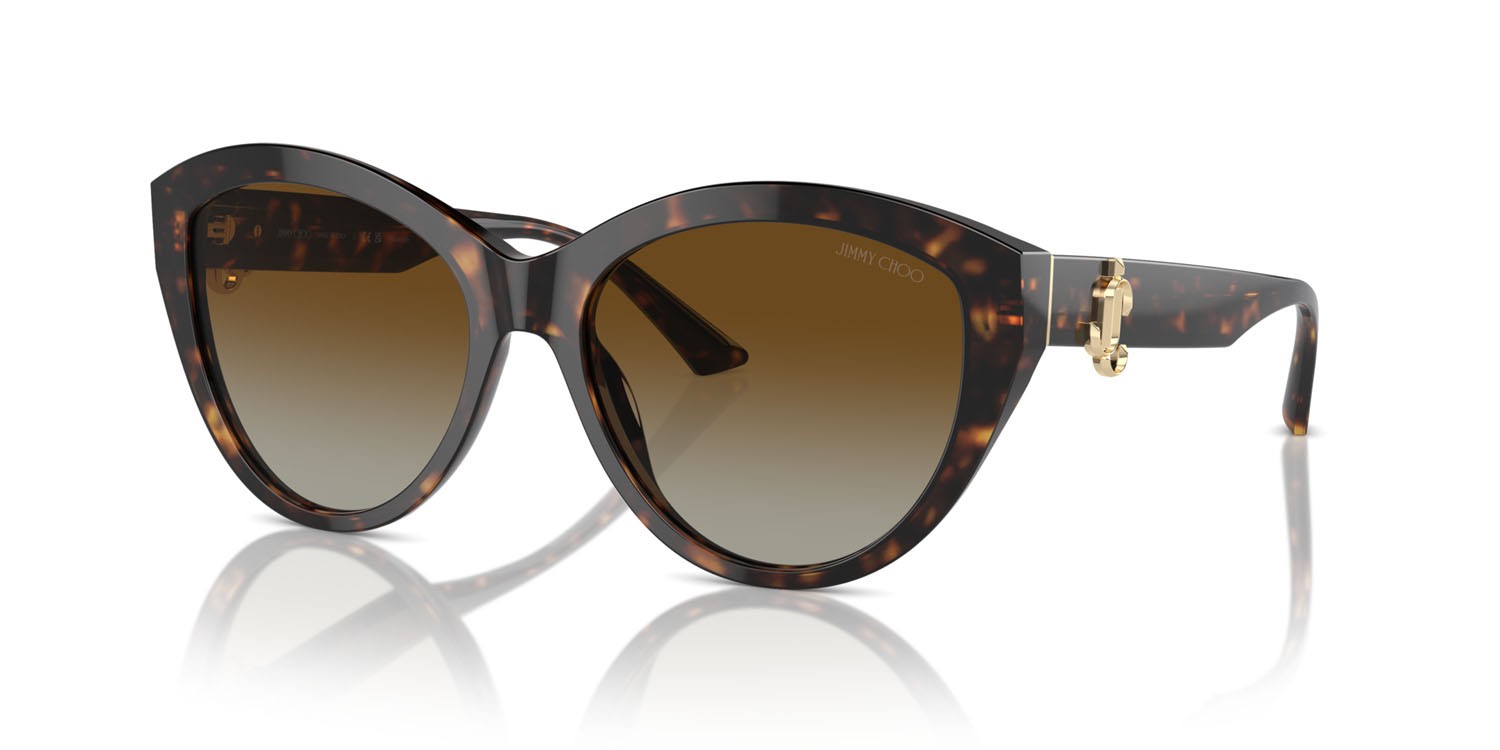 Occhiali da sole Jimmy Choo JC 5007 (5002T5) colore havana forma pantos lenti polarizzata marrone sfumato