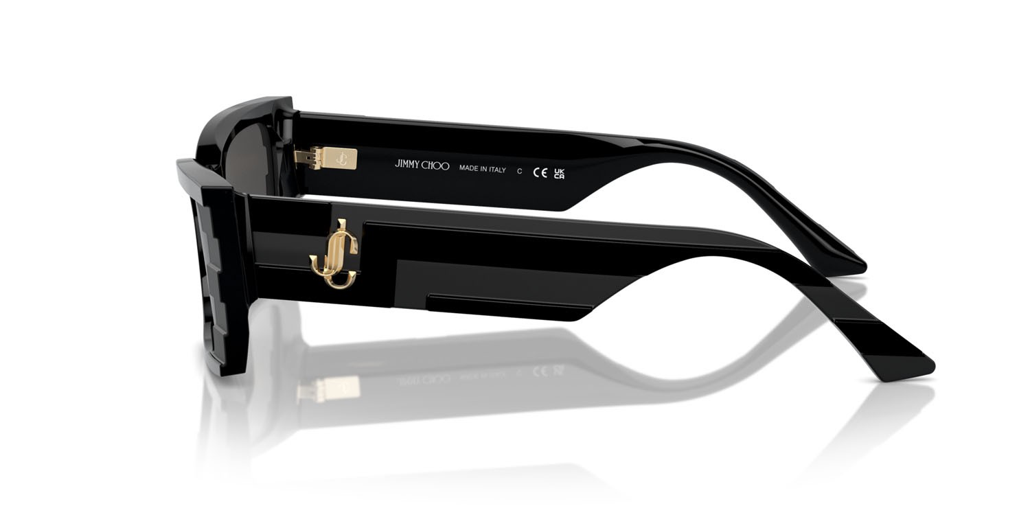 Occhiali da sole Jimmy Choo JC 5009 (500087) colore nero opaco forma rettangolare lenti grigio scuro