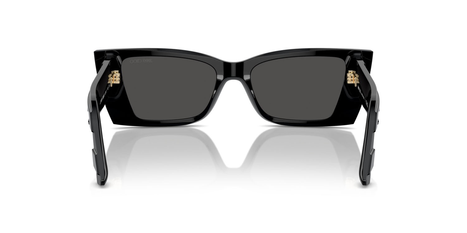 Occhiali da sole Jimmy Choo JC 5009 (500087) colore nero opaco forma rettangolare lenti grigio scuro