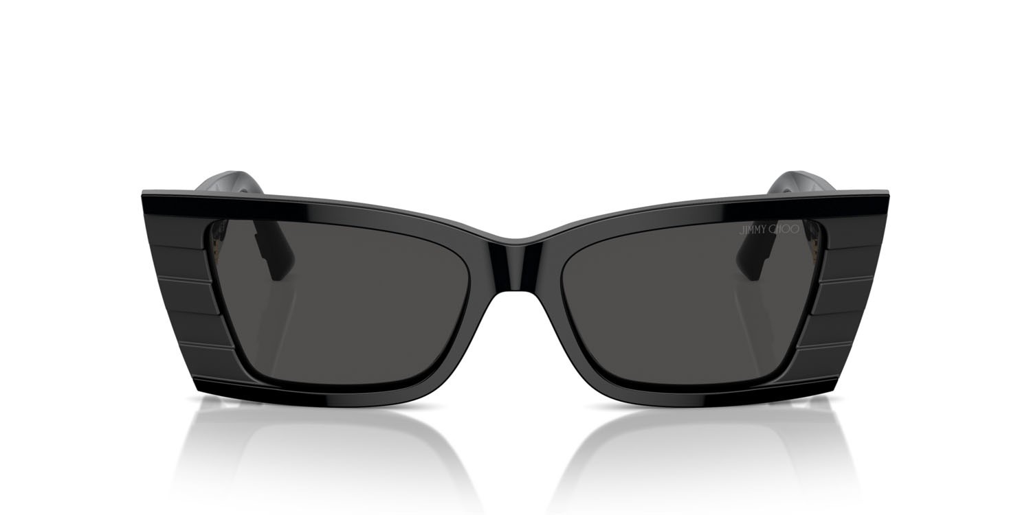Occhiali da sole Jimmy Choo JC 5009 (500087) colore nero opaco forma rettangolare lenti grigio scuro