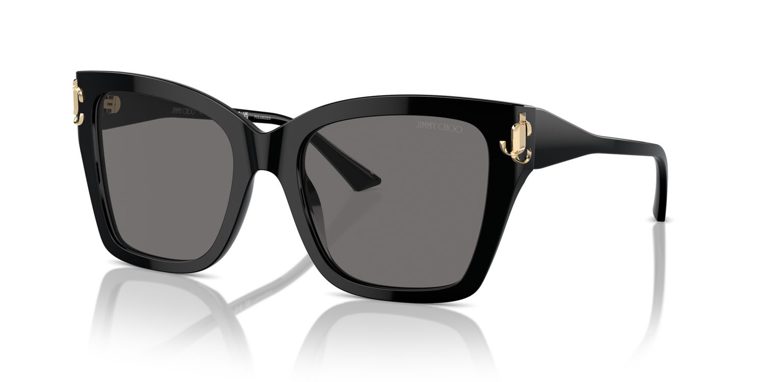 Occhiali da sole Jimmy Choo JC 5012 (500081) colore nero forma quadrato lenti polarizzata grigio scuro
