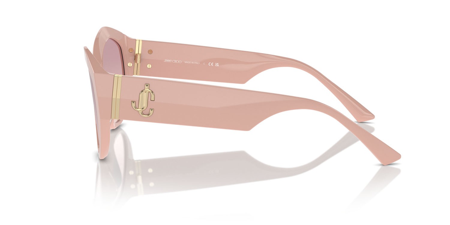 Occhiali da sole Jimmy Choo JC 5013U (501468) colore rosa forma farfalla lenti marrone sfumato violetto