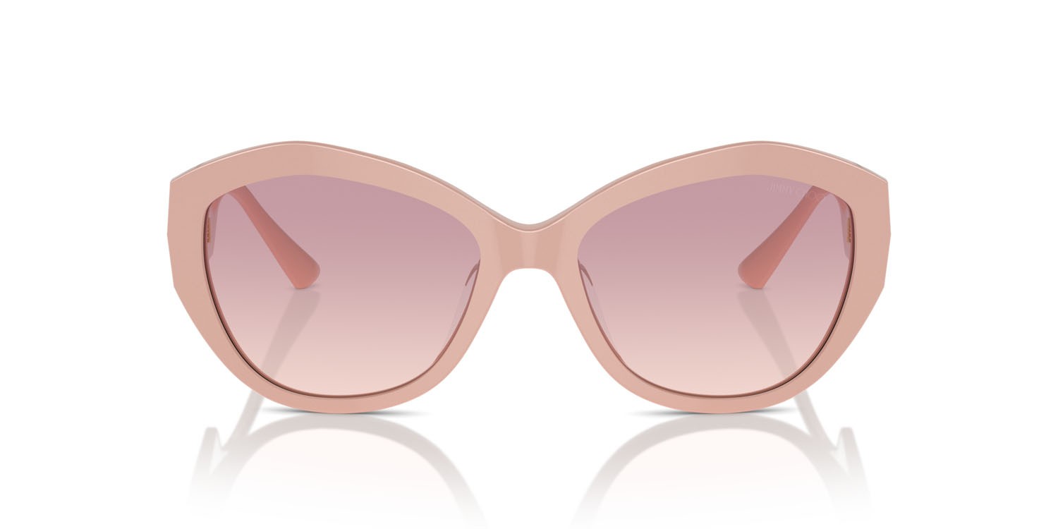 Occhiali da sole Jimmy Choo JC 5013U (501468) colore rosa forma farfalla lenti marrone sfumato violetto