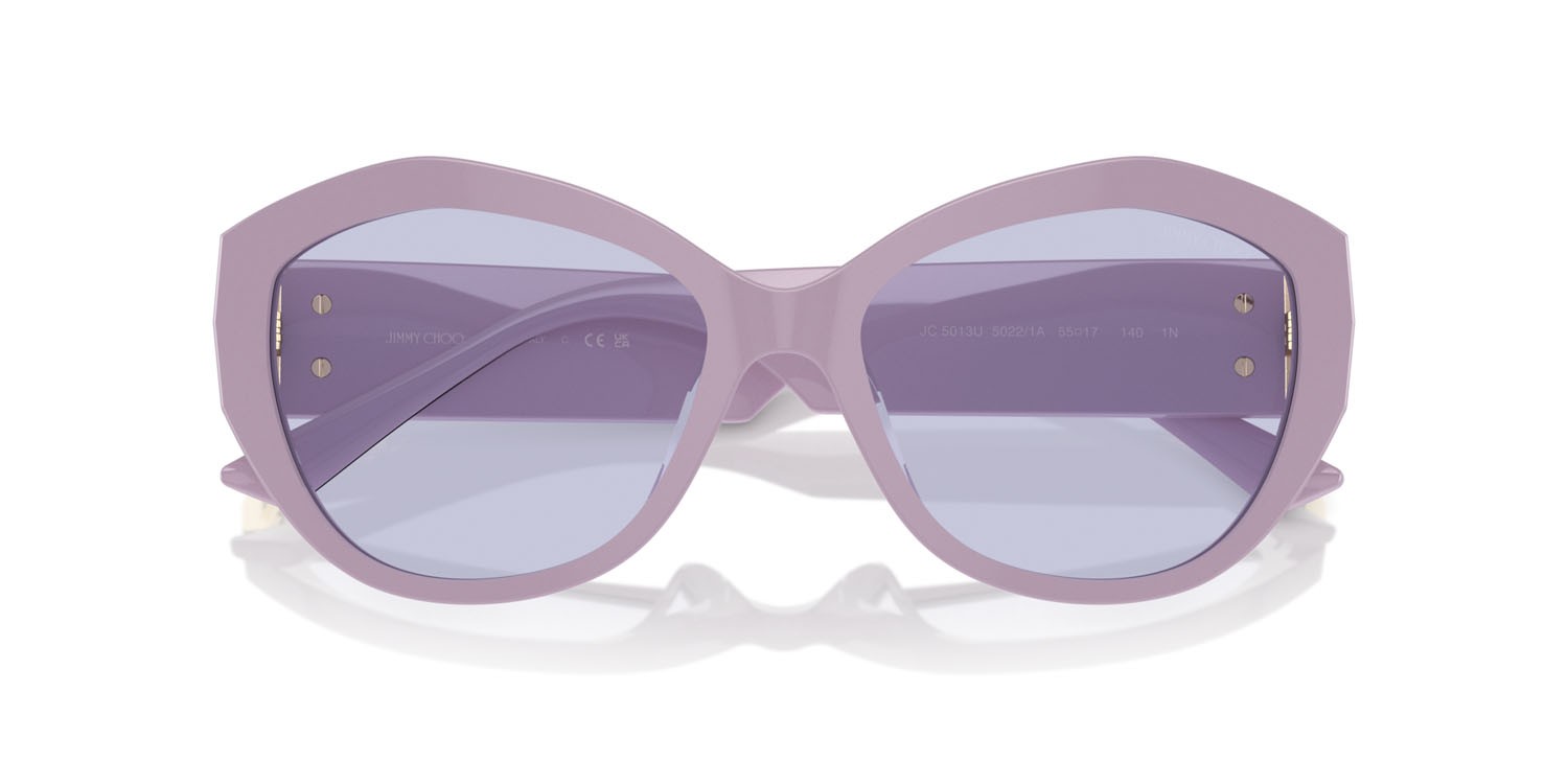 Occhiali da sole Jimmy Choo JC 5013U (50221A) colore viola forma farfalla lenti lilla