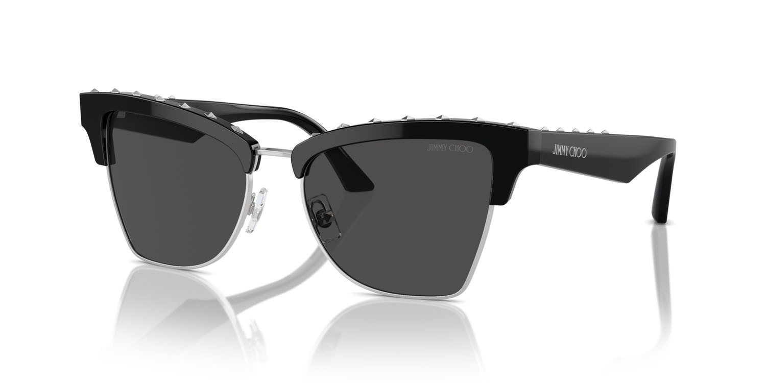 Occhiali da sole Jimmy Choo JC 5014 (500087) colore nero/argento forma farfalla lenti grigio scuro