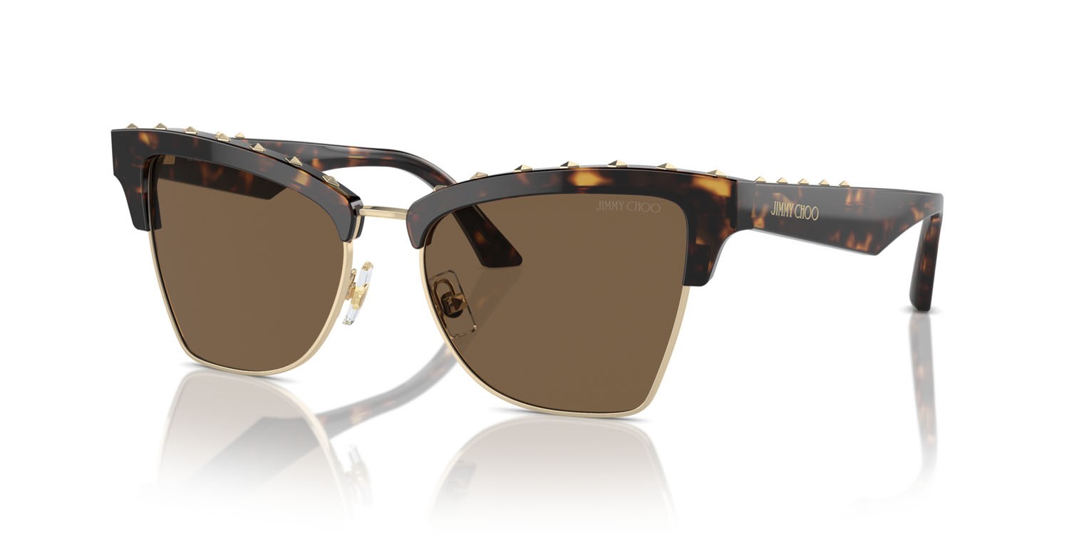 Sunglasses Jimmy Choo JC 5014 (500273) color havana/oro pallido shape butterfly lenses marrone scuro