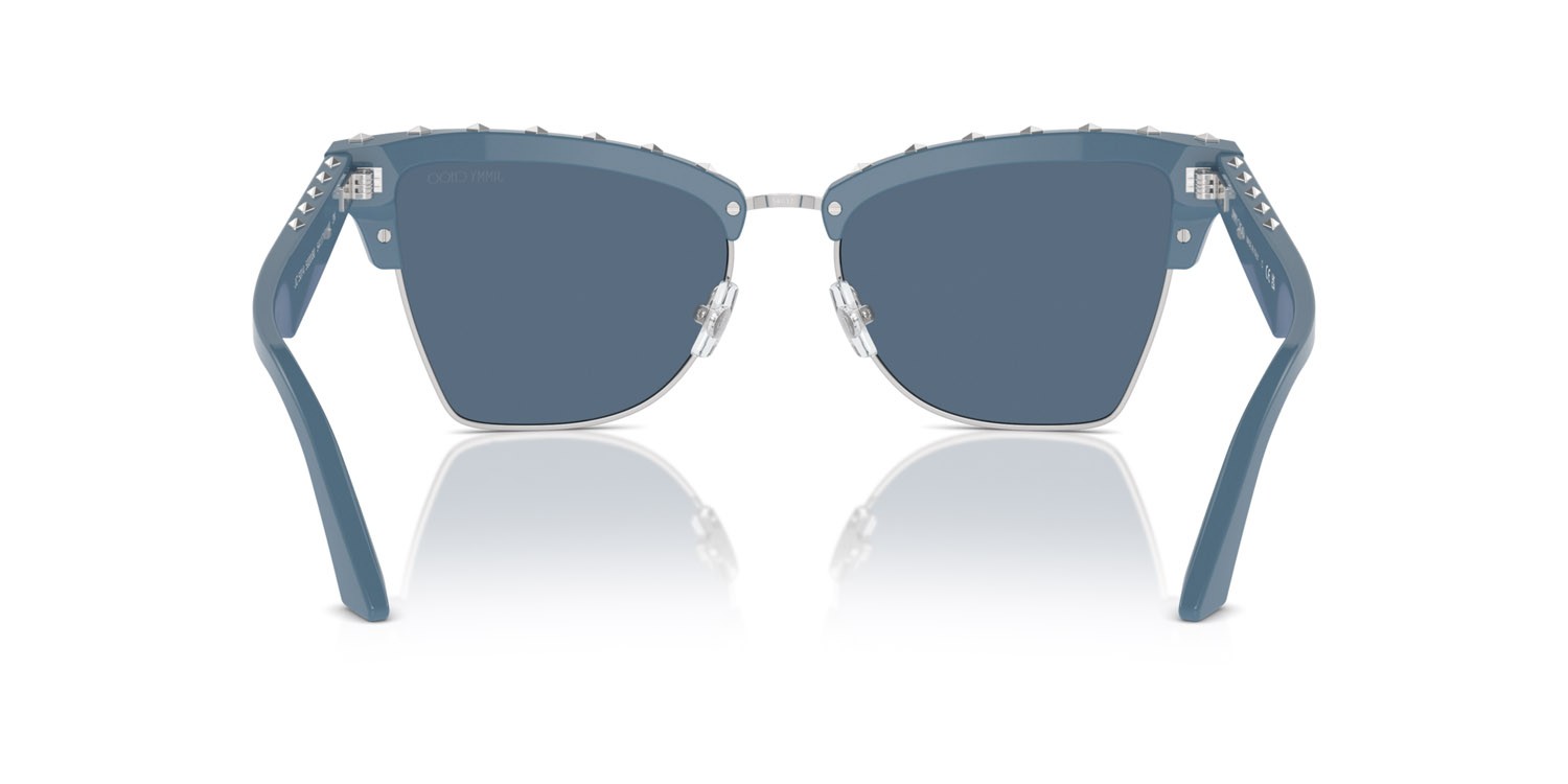 Occhiali da sole Jimmy Choo JC 5014 (502080) colore blu/argento forma farfalla lenti blu scuro
