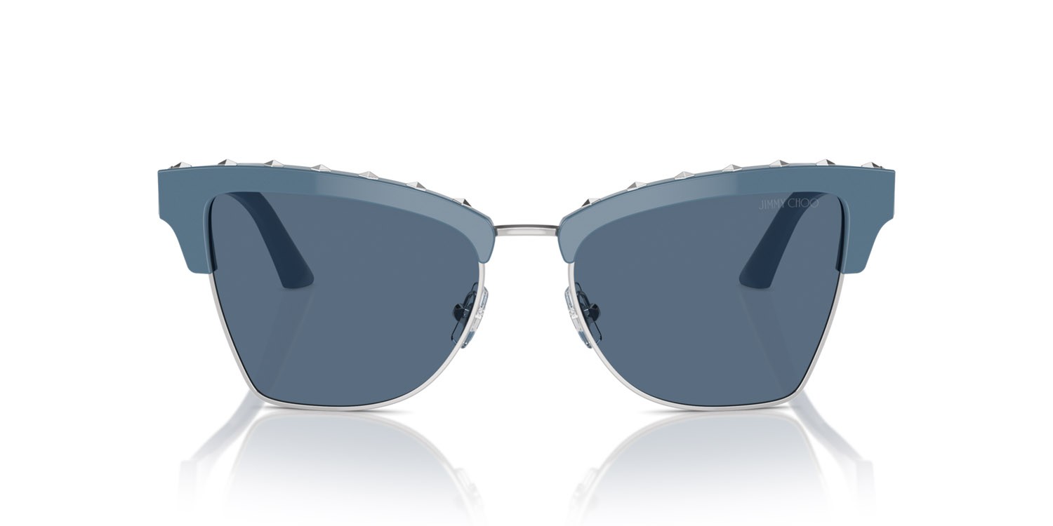 Occhiali da sole Jimmy Choo JC 5014 (502080) colore blu/argento forma farfalla lenti blu scuro