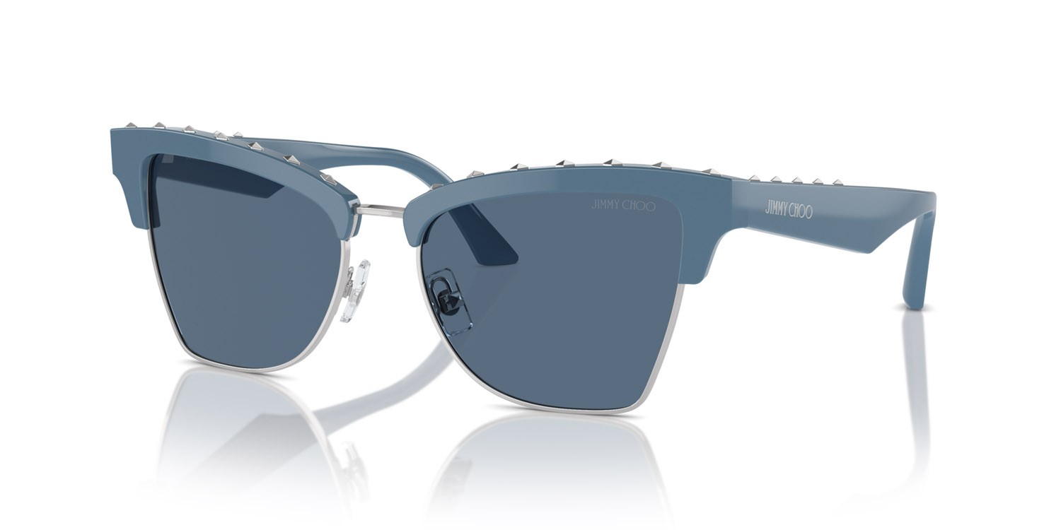 Occhiali da sole Jimmy Choo JC 5014 (502080) colore blu/argento forma farfalla lenti blu scuro