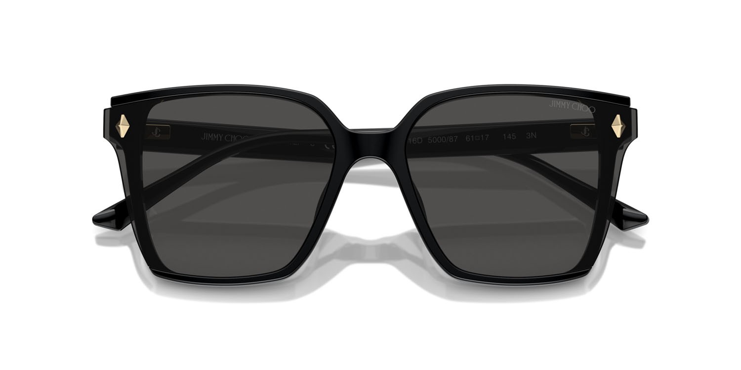 Occhiali da sole Jimmy Choo JC 5016D (500087) colore nero forma rettangolare lenti grigio scuro