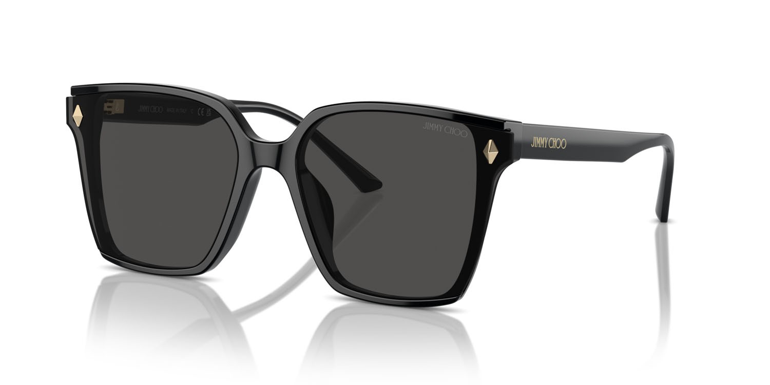 Occhiali da sole Jimmy Choo JC 5016D (500087) colore nero forma rettangolare lenti grigio scuro